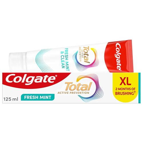 Colgate Total Active Prevention Fresh Mint Toothpaste 125ml | Fights Root Causes* of Many Oral Health Problems | 24h Antibacterial Protection | clinically Proven | Patented Technology