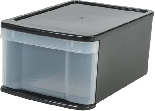 IRIS Aufbewahrungsbox, 11 l, 37 x 26 x 17,5 cm, schwarz, Sie erhalten 48 Stück á 1 Stück