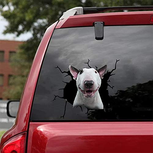 Ocean Gift Lot de 2 autocollants muraux en forme de Bull Terrier - Motif réaliste - Série 11 - Dimensions : 20,3 x 20,3 cm