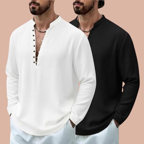 Image of DEELMO Men Stylish Cotton Blend Kurta with Button Detailing for Festive and Casual Wear | Comfortable Soft Fabric Kurta with Modern Mandarin Collar Traditional Outfit