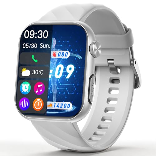 FITVII GT5 PRO MAX Smart Watch for Men Women (Answer & Make Calls) Fitness Tracker with 1.97 AMOLED Display Heart Rate Blood Pressure Blood Oxygen Sleep & Stress Tracking 100+ Sports Modes