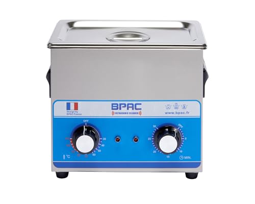 BPAC Nettoyeur Ultrasons avec Cuve 3 Litres - Ultrasonic Cleaner Analogique - Nettoyeur Ultrason Bijoux Puissance 120 W - Appareil Pour Les Particuliers et...