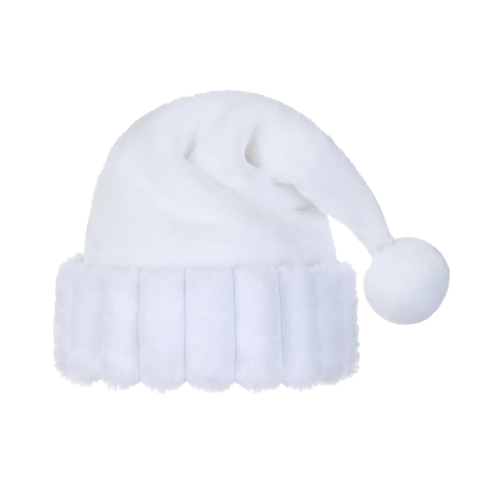 Slsxip Personalized,Christmas Hat,Xmas Holiday Hat for Adults, Unisex super soft Plush Christmas Hat for Xmas New Year Party Supplies(White)