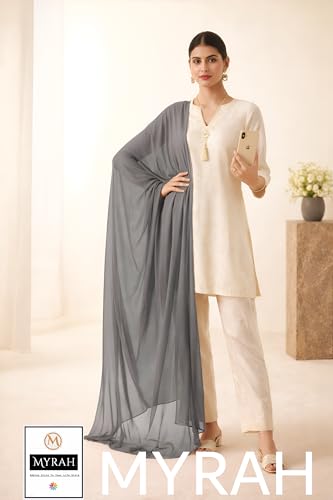 Image of MYRAH Chiffon Solid Casual Daily Use Dupatta For Women's & Girls Length - 2.50 Meter