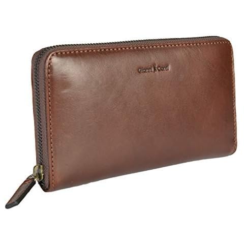Gianni Conti Fine Italian Leather Large Zip Around Purse 9408106 (Brown) Cover