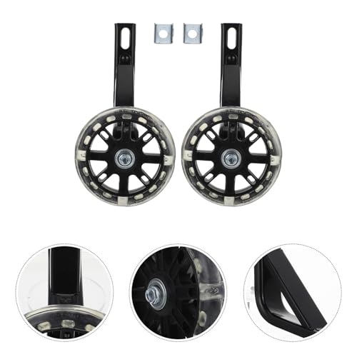 Ruedas de Entrenamiento para Bicicleta con Función Luminosa, Par de 14 pulgadas, Soporte para Aprendizaje de Equilibrio, Acero de Aleación y PU, Color Negro miniatura 6