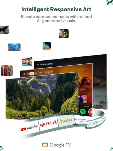 Image of SYLVOX 43-Inch Full Sun Outdoor TV, Ultra-Narrow Bezel, Upgraded IP56 Waterproof, Google TV OS w /AI Wallpaper, Dolby Atmos, 2000 Nits Brightness for Poolside & Commercial Use (Frameless Pro, 2026)