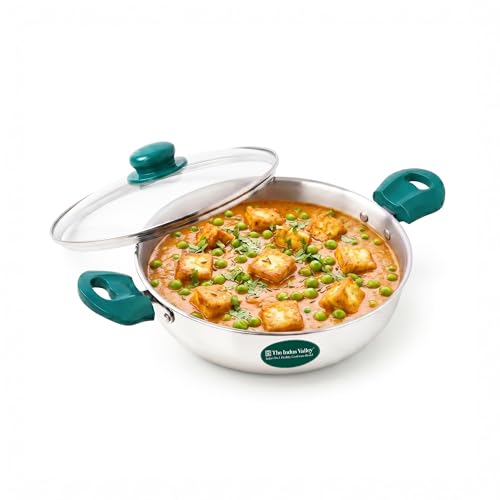 Image of The Indus Valley Stainless Steel Impact Bonded Kadai 2.4 litres | Even Heating Cookware | Induction-Friendly | Heat-Resistant Handle | 100% Toxin-Free | Suitable for Gas & Induction Cooking