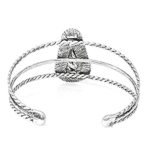 Rosemarie & Jubalee Women's Western Style Natural Semi Precious Howlite Stone Open Cuff Bracelet, 2.5"2