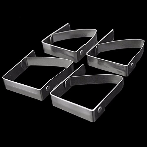 4 Clips De Nappe En Acier Inoxydable - Pince De Table Pour Nappe, Pique-nique, Fêtes