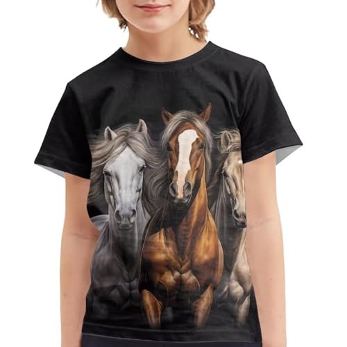 Image of JEOCODY Boys Girls Graphic Tees Funny 3D Printed Short Sleeve T-Shirts 3-16T
