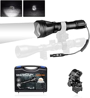 Odepro KL52IR-Pro 850nm IR Illuminator Flashlight Focus Adjustable Infrared LED Scope Mounted Hunting Light Torch with Stepless Dimmer Cable Switch, for Night Vision, Coyote Hog Predator Hunting