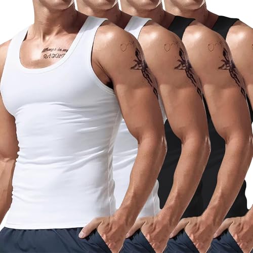 Débardeur de compression homme lot de 4 débardeurs sport respirant pour l'été taille XXL