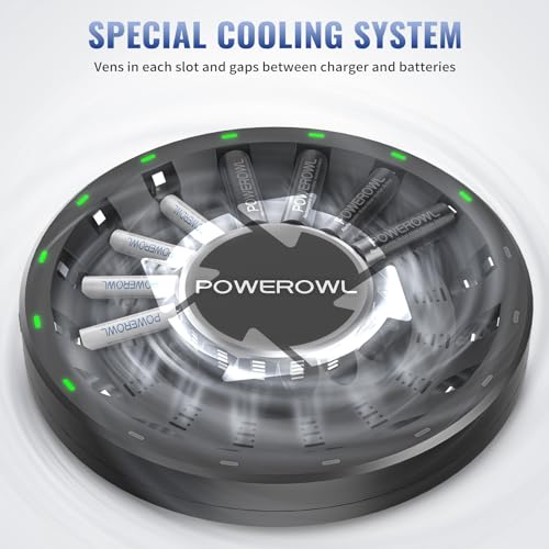 Powerowl FY1601 16 Bay Aa Aaa Battery Charger (Updated, High Speed Charging) With Smart Led Light And Plug, For Nimh Nicd Rechargeable Batteries And More thumb #4