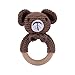 Baby Wooden Rattle Toy Soft Crochet Bear Rattle Ring Baby Teething Toy Animal Gifts for Boys and Girls