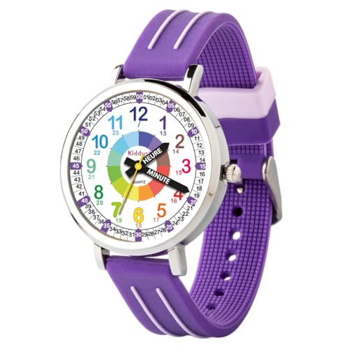 Kiddus Montre Enfant Fille, à partir de 5 Ans, 3ATM et 5ATM, Montre Éducative Analogique pour Enfants, Cadeau Junior Apprentissage