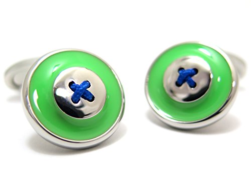 バベットワッサーマン(Babette Wasserman) エナメルボタンカフス（グリーン） (カフスボタン/カフリンクス)