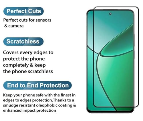 Image of NISHTECH Tempered Glass For Realme Narzo 70 Turbo 5G, Realme P1 5G With Full Glue Edge To Edge Coverage And Easy Installation Kit