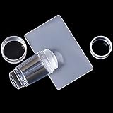 Sularpek Nail Art Stamper, 1Pcs Double Sided Nail Art Stamper, Clear Silicone Nail Stamper, with Scr