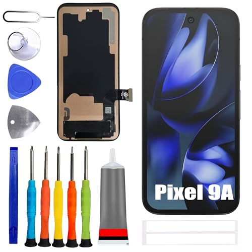 Image of TFT Display [No Fingerprint Function] Compatible with Google Pixel 9A [6.3 inch] GXQ96 Screen Touch Digitizer Assembly Black LCD Display with Repair kit