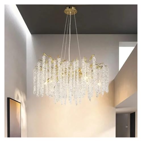 Lustre en cristal doré design branches pour salon chic