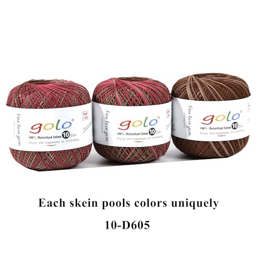 Image of golo Crochet Thread Size10 Space-Dyed Yarn for Hand Knitting D605