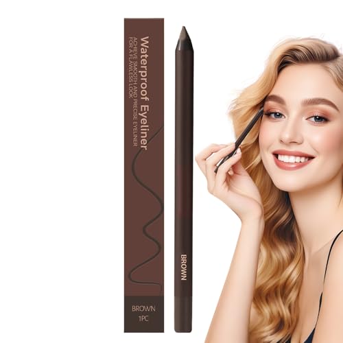 Delineador de ojos resistente al agua las 24 horas: lápiz 2 en 1 para ojos y cejas | Sacapuntas a prueba de manchas, herramienta de maquillaje cosmético que proporciona un acabado pigmentado satinado