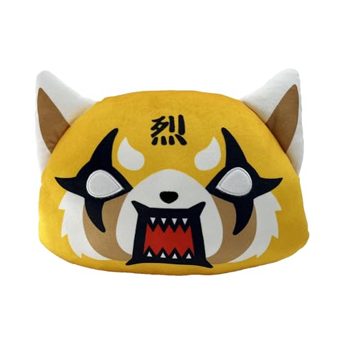 Image of Northwest Aggretsuko Rage Face Cloud Pillow 12 inch - Plush Cartoon Stuffed Toy for Kids & Adults, Cute Character Throw Pillow