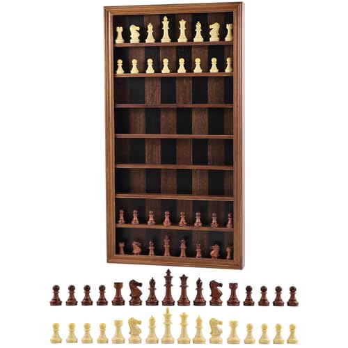 Tablero de ajedrez mural gigante con piezas de madera miniatura 1