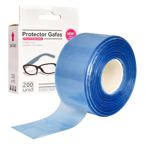 200 Stück Brillenbügelschutz, Chemikalienbeständiges Brille Beine Abdeckung, Universell Passend Brillenbügel Schutzabdeckung, Brillenbügel Schutzdeckel für Haarfärbung, Schutz, Salon, Spa (Blau)
