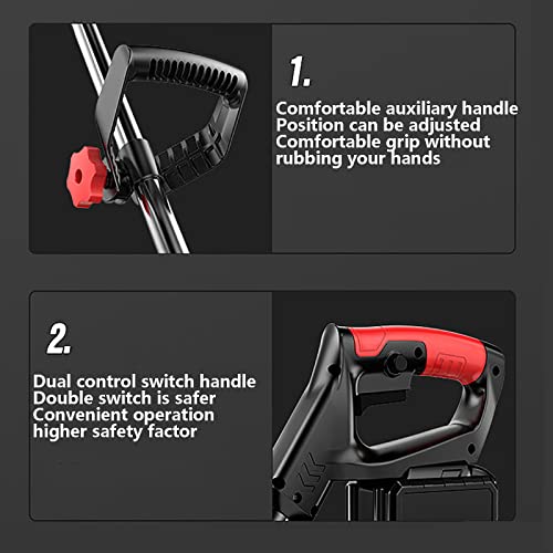 XINKO Elektrische grasmaaier, trimmer-grasmaaier, oplaadbare accu-grasmaaier, automatische draagbare tuin-huitrimmer voor in de tuin - Afbeelding 4