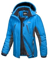 Libin Winterjacke Damen Warm Skijacke Snowboardjacke Softshelljacken Funktionsjacke Wasserdicht Winter Jacken Warme Gefüttert Outdoor Wintermantel Fleece Übergangsjacke Blau L