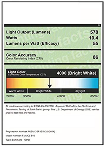 Image of Lithonia Lighting 7 Inch Flush Mount LED Ceiling Light with Motion Sensor,120 Volts, 10 Watts, Wet Listed, 575 Lumens, White (FMMCL 840 PIR M4)