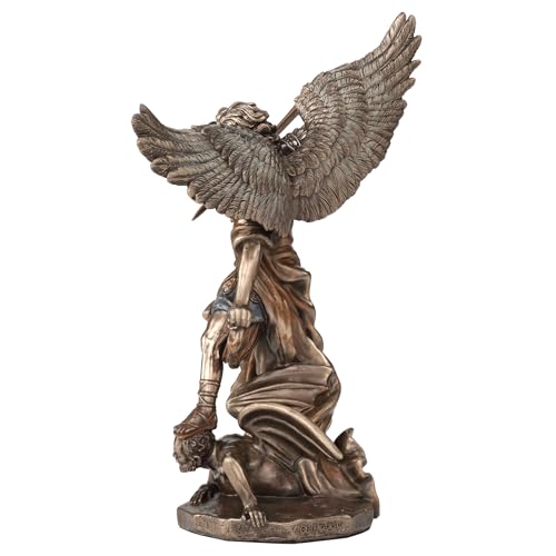 Estatua San Miguel Arcángel 6 1/4 Pulgadas Bronce miniatura 4