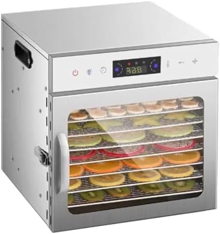 6/8/12/18 Tray Freeze Dryer, Stainless Steel Food Dehydrator with Adjustable Temperature, Timer & LCD Display for Fruits, Vegetables, Meat, Jerky & Herbs - 6-Layer Food Preservation Machine