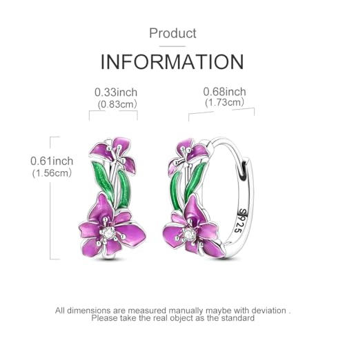 LAZA Earrings for Women 925 Sterling Silver Butterfly Hoops Small Colorful Rainbow Hoop Earrings Huggie Earrings4