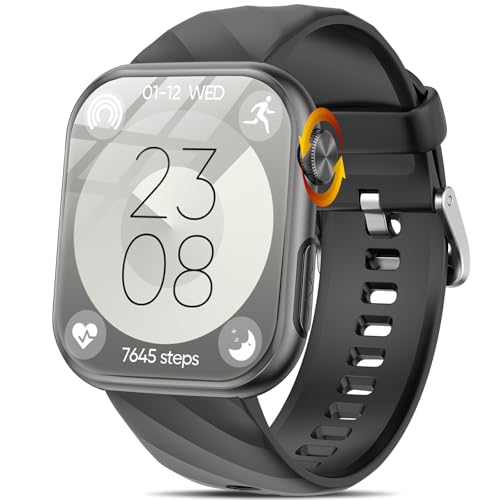 Marsyu Montre Connectée 𝐄𝐂𝐆/Acide Urique/BMI Hommes Femmes,1.97 AMOLED Montre Intelligente Santé avec Fonction Téléphone,Fréquence Cardiaque,SPO2/Moniteur Sommeil Montre Fitness (Noir Mat)