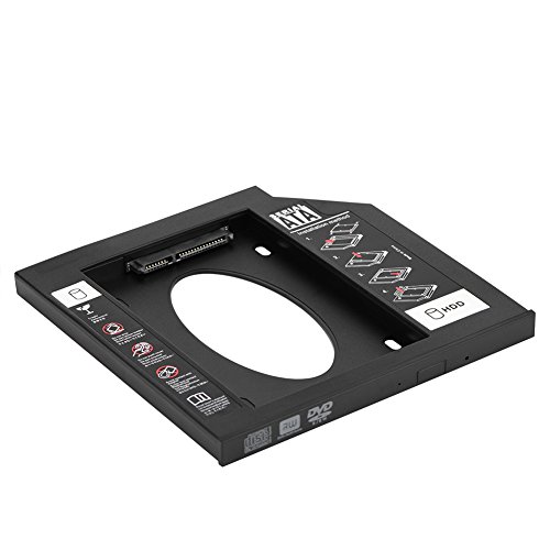 Adaptador Bay SSD 2.5" Plug & Play ABS Negro 9.5mm miniatura 5