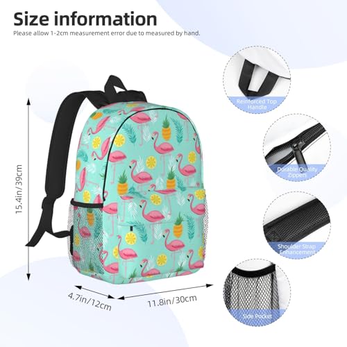 Sac à dos universitaire flamant rose avec compartiments de gym - 4