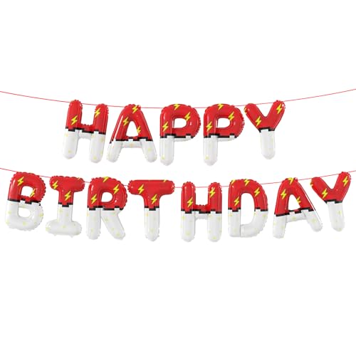 Globos de papel de aluminio con temática de dibujos animados rojos y blancos, globos de letras de animación, globos de fiesta de cumpleaños, suministros de decoración para cumpleaños de niños, fiesta