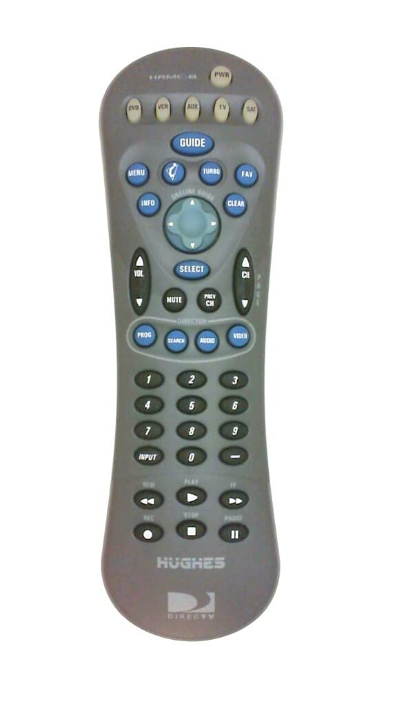 Back of Hughes HRMC-8 remote control showing the battery compartment cover.