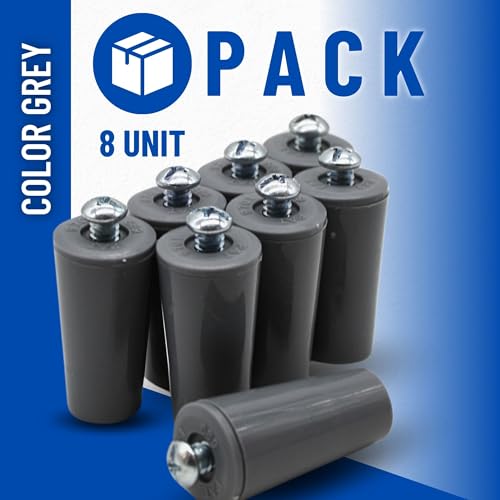 DOJA Barcelona | Rolladenstopper | Packung mit 8 Stück | Jalousie Stopper Grau | Länge 60mm | PVC | Rollo Ersatzteile | Jalousien Zubehör| Jalousie-Anschlagpuffer | Anschlagstopper für Rollladen