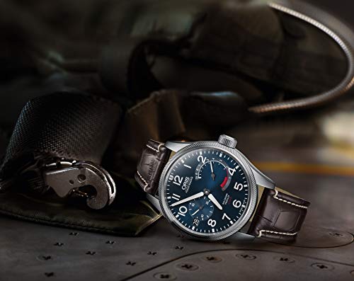 Oris Big Crown ProPilot Calibre 111 Manual Wind Stainless Steel Blue Dial Brown Leather Strap Power Reserve Date Mens Watch 111 7711 4165-Set 1 22 72FC2