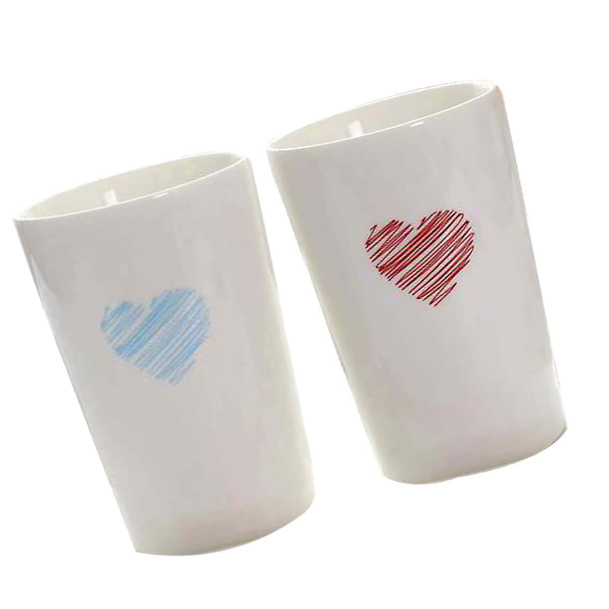 Zerodeko Coppia di Tazze da Risciacquo in Ceramica Rosso 2 Pezzi | Bagno e Scuola, Superficie Liscia e Struttura Robusta, Uso Multiuso per Bevande e Lavaggio Orale