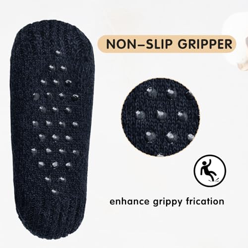 Unisex Fluffy Fuzzy Warm Slipper Socks for Men Women, Thick Fleece Lined Non-Slip Socks Indoor Floor4