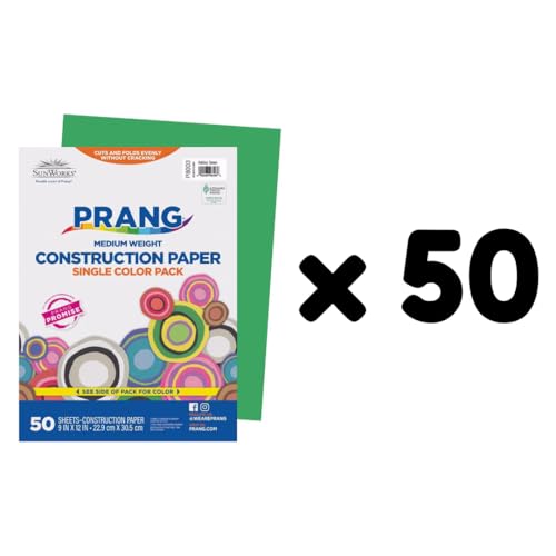 Image of Prang Construction Paper, 9 inch x 12 inch, Holiday Green, 50 /Pack, 50 Packs | Formerly SunWorks, Class Pack, 2500 Sheets Total, P8003