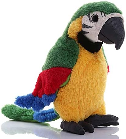 bird toy for green winged macaw that your pet will love 5 Levenkeness Macaw Parrot Plush, Green Bird Stuffed Animal Plush Toy Doll Gifts for Kids 9.8"