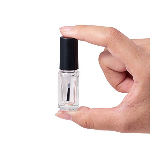 BENECREAT 24PCS 5ml leere Nagellackflaschen Transparente Glasnagellackflaschen mit Bürsten, 5PCS Trichtertrichter – Bild 4