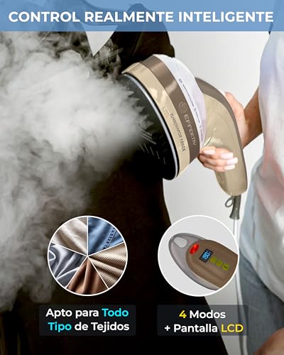 Miniatura 7 de Plancha Vertical Vapor Effektiv, 1800w, 3 En 1 Vapor Vertical Premium, Plancha Ropa Con Suela Cerámica, Cepillo De Vapor, Depósito 250ml, Vapor Continuo 750mg Sec, Pantalla Led, Autoapagado, Cable 3m
