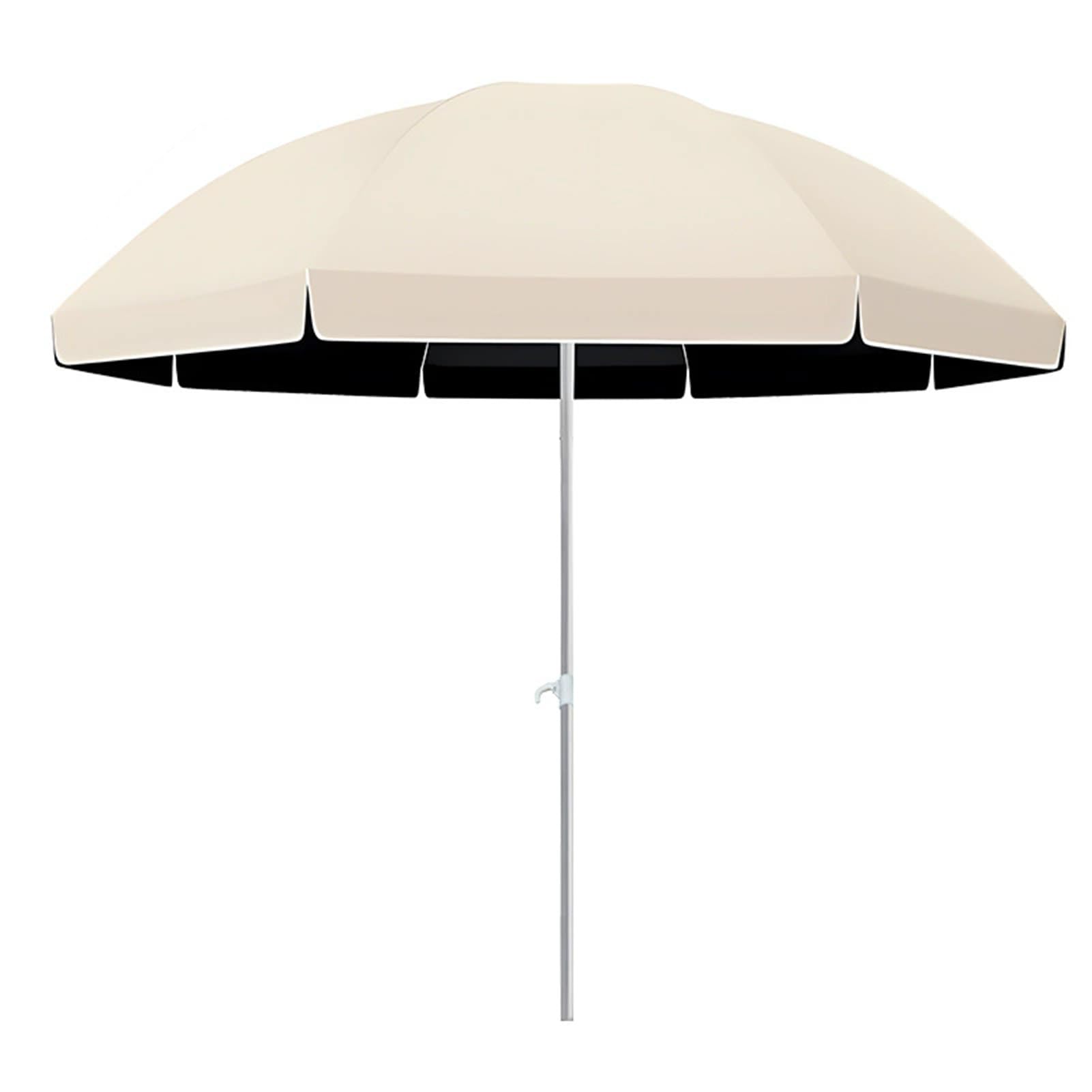 Generico Ombrellone da Terrazzo, 180/220/240cm Ombrellone da Tavolo Portatile per Esterni, Regolabile in Altezza Ombrellone da Giardino per Prato, Piscina(Beige,240cm/8ft)